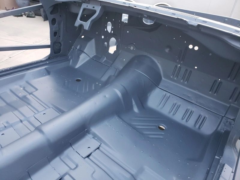 Car interior floor pan without seats.