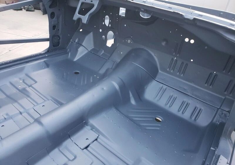 Car interior floor pan without seats.