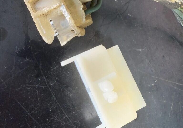 Electrical connector with wires on surface.