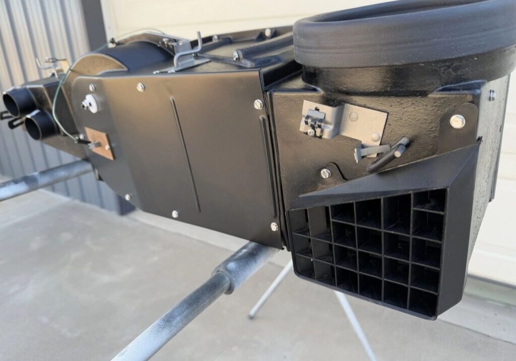 Industrial black machine with grid feature.